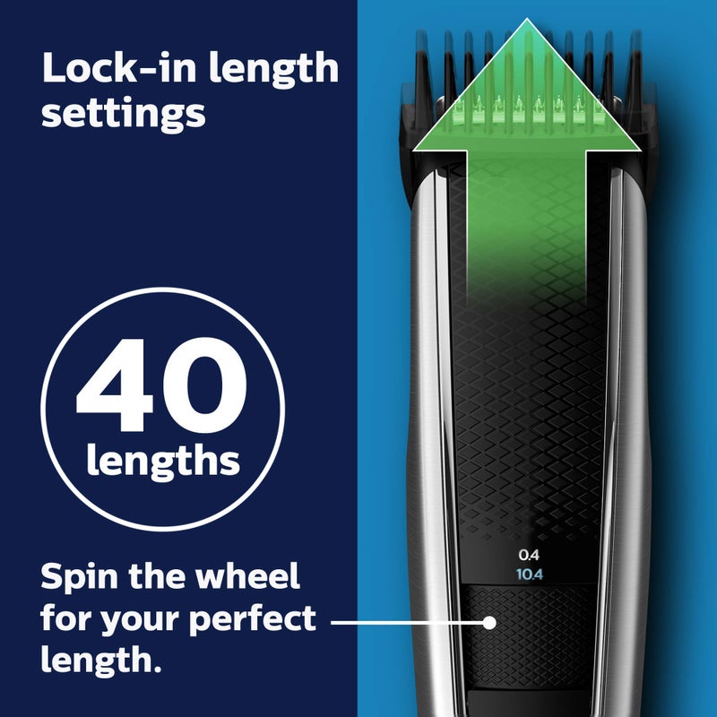 Norelco Philips Beard Trimmer and Hair Clipper Series 5500, Electric, Cordless, one Pass Beard Trimmer and Hair Clipper with Washable Feature for Easy Clean - No Blade Oil Needed - BT5511/49 - Image 4