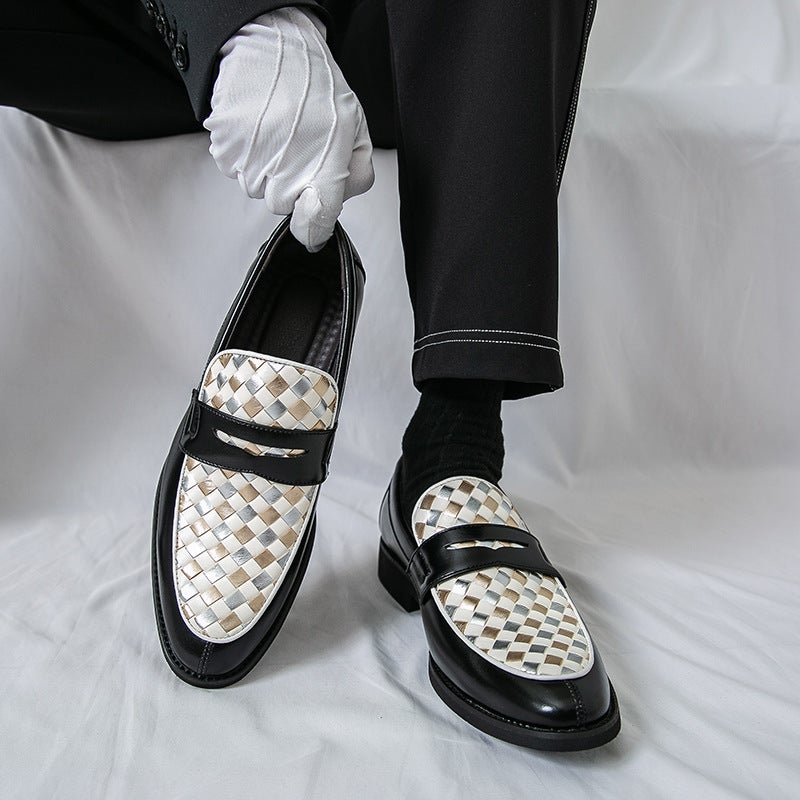 Large Size Leather Shoes Men'S Formal Business Casual Shoes New British Style Pattern Men'S Pointed Toe Small Leather Shoes - Image 3