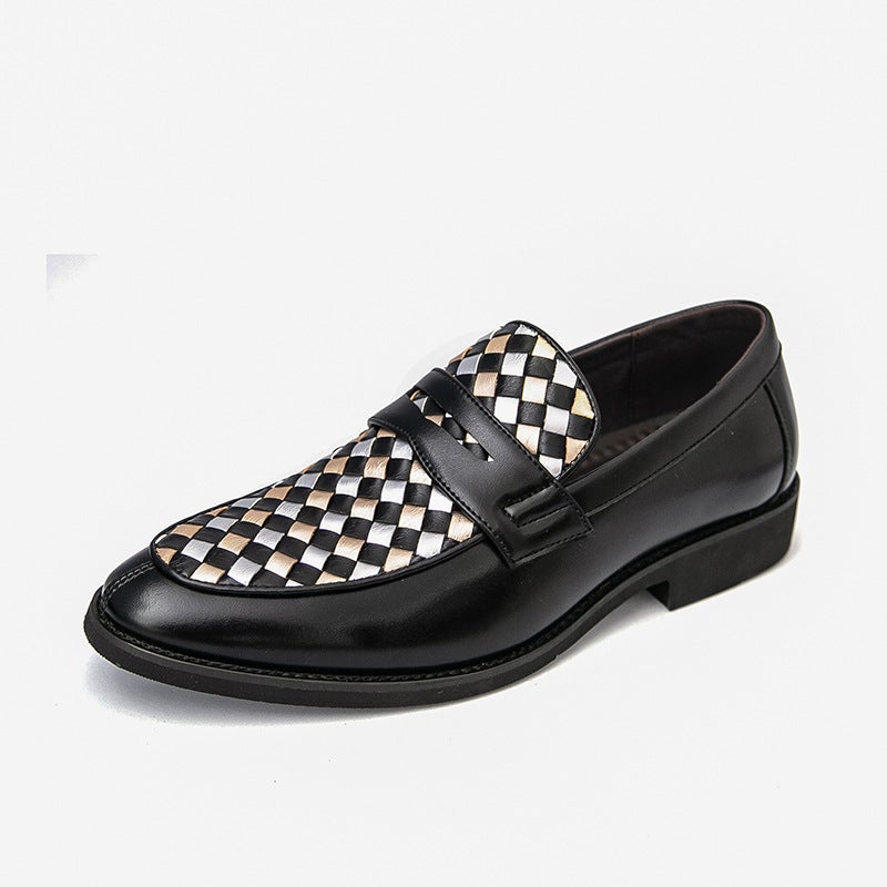 Large Size Leather Shoes Men'S Formal Business Casual Shoes New British Style Pattern Men'S Pointed Toe Small Leather Shoes - Image 1