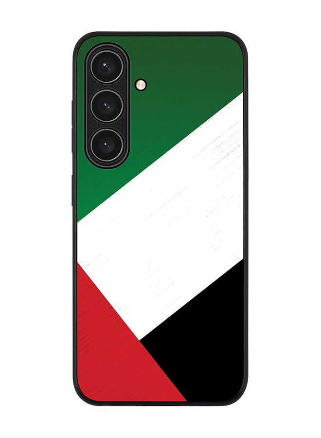 Stylizedd Rugged Black edge case for Samsung Galaxy S24 FE, Slim fit Soft Case Flexible Rubber Edges Anti Drop TPU Gel Thin Cover -  Flag Of UAE - Image 1