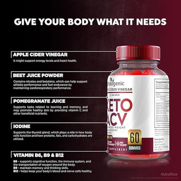 NutraRize (Pack of 2 Ketologenic Keto ACV Gummies Advanced Weight Loss, Ketologenic Detox Formula, Apple Cider Vinegar Supplement (120 Gummies) - Image 5
