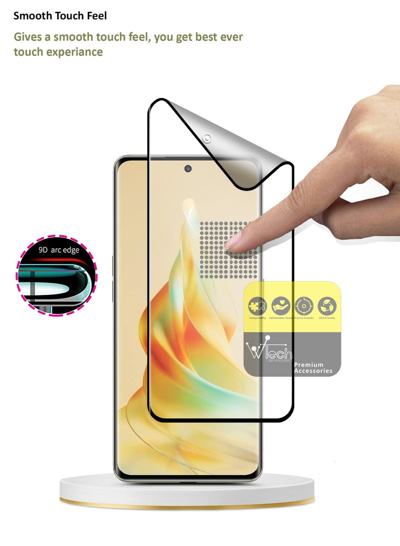 Wtech Oppo Reno8 T 5G 2023 Nano Matte Ceramic Anti Fingerprint Full Glue Full Cover Flexible Screen Protector (MSCNMN) - Clear/Black - Image 3