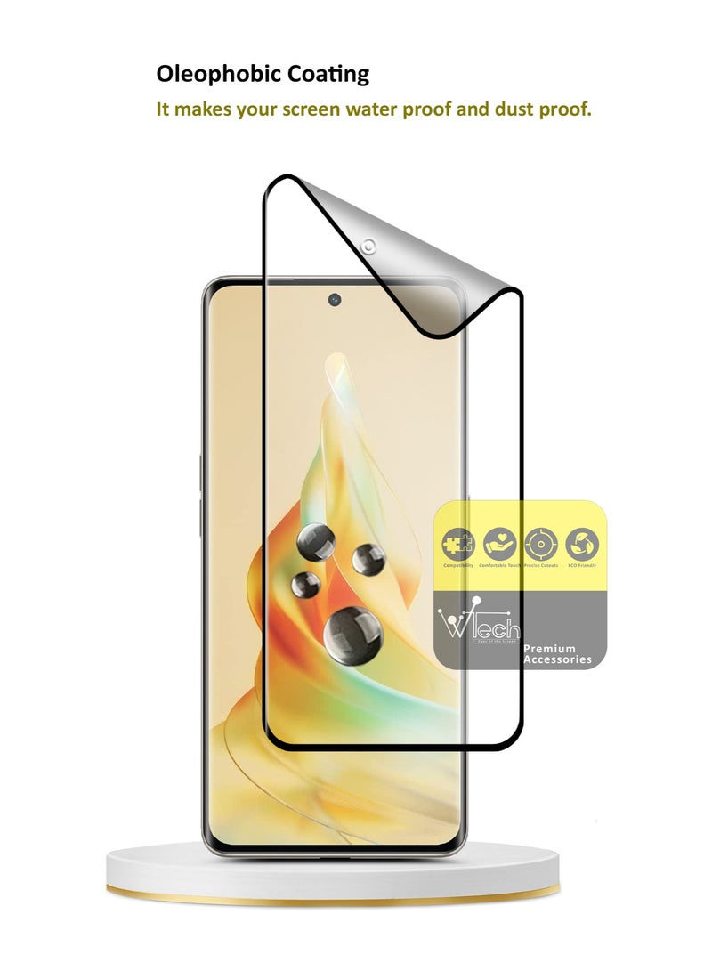 Wtech Oppo Reno8 T 5G 2023 Nano Matte Ceramic Anti Fingerprint Full Glue Full Cover Flexible Screen Protector (MSCNMN) - Clear/Black - Image 5