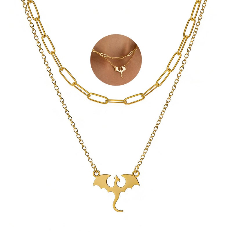 Flvkev Fourth Merch Necklace 4th Merchandise Dragon Gold Necklaces for Women Accessories Book Lovers Gifts - Image 1