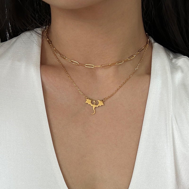 Flvkev Fourth Merch Necklace 4th Merchandise Dragon Gold Necklaces for Women Accessories Book Lovers Gifts - Image 4
