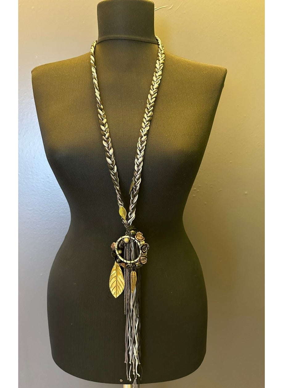 Gönülden Tasarım Heartfelt Design Custom Made Hand Embroidery Tassel Women's Long Necklace  - Image 1