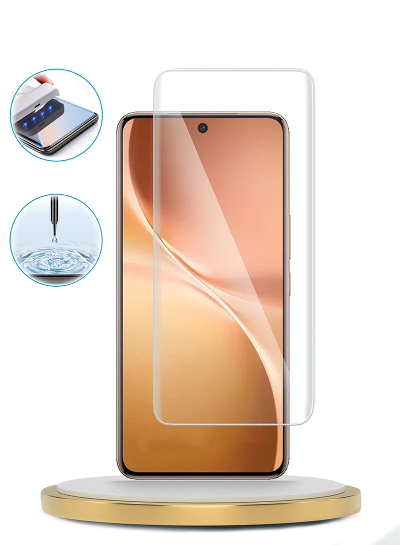 Wtech vivo V60 5G 2025 Premium Curved Edges UV Full Glue Full Cover Tempered Glass Screen Protector (MSGUCN) - Clear - Image 3