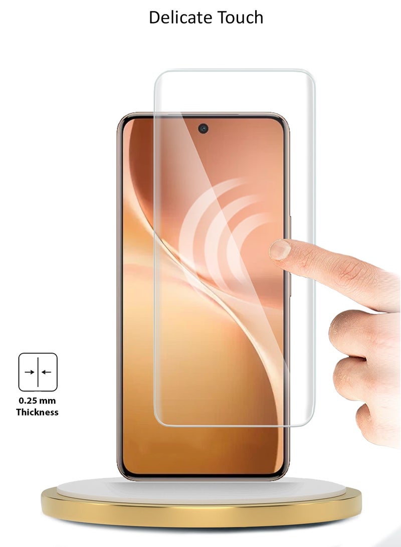 Wtech vivo V60 5G 2025 Premium Curved Edges UV Full Glue Full Cover Tempered Glass Screen Protector (MSGUCN) - Clear - Image 4