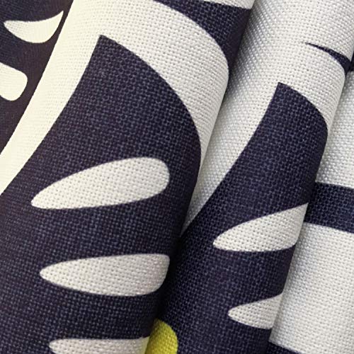 Ofat Home Japanese Curtain Doorway Noren Tapestry Wall Hanging Bedroom Kitchen Bathroom Divider Room Decor, Ginkgo Leaf Simple Dark Blue, 33.5"x 59" - Image 2