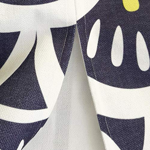 Ofat Home Japanese Curtain Doorway Noren Tapestry Wall Hanging Bedroom Kitchen Bathroom Divider Room Decor, Ginkgo Leaf Simple Dark Blue, 33.5"x 59" - Image 3