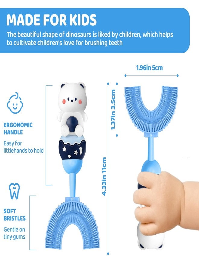ZMRZ U-Shaped Toothbrush for Kids Ages 2-7， Soft Food-Grade Silicone for Sensitive Gums， 360° Teeth Cleaning Design，Training & Travel-Friendly Toddlers' Toothbrush (Blue) - Image 4