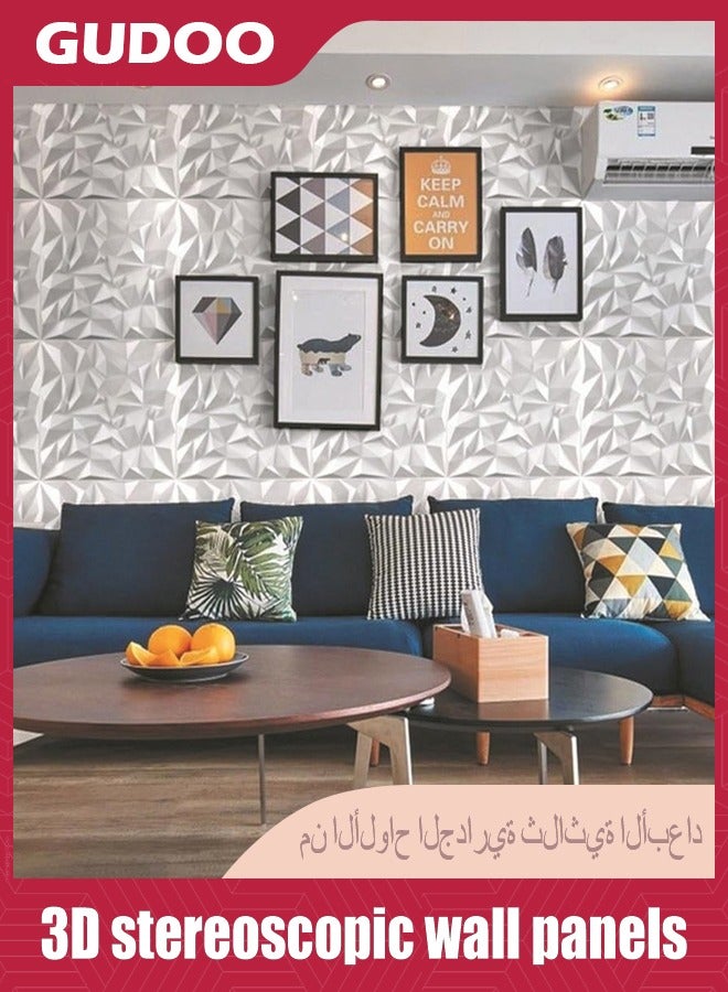 GUDOO ١٢ حزمة من ألواح الجدران ثلاثية الأبعاد بقياس ٣٠x٣٠ سم. - Image 2