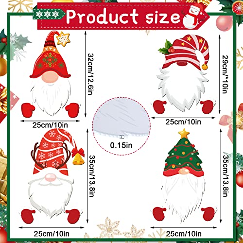 Amyhill 4 Pcs Christmas Fence Peeker Decoration Garden Yard Decorations Xmas Outdoor Garden Fence Sign Ornament Christmas Peeker Art for Holiday Patio Home DecorNovel Style - Image 3