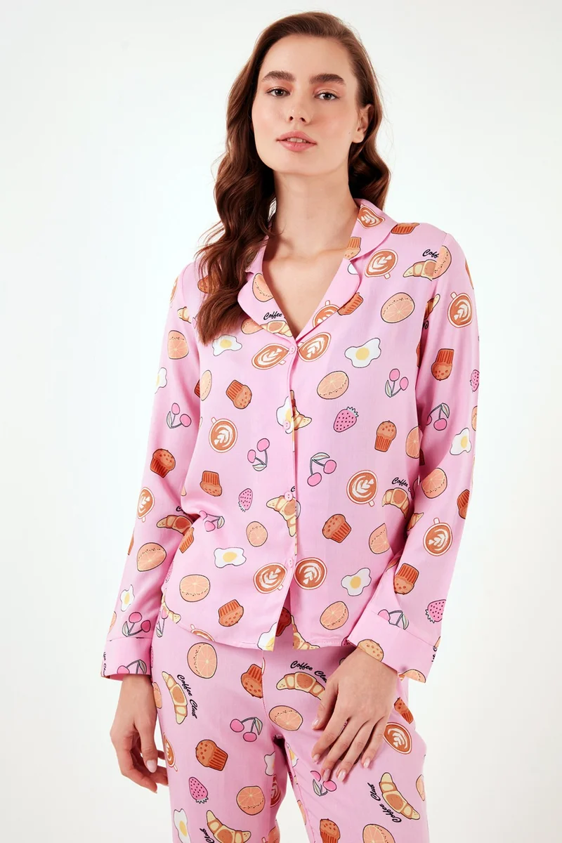 Lela Reguar Fit Soft Textured Pajama Set Women's Pajama Set 611PT288Y