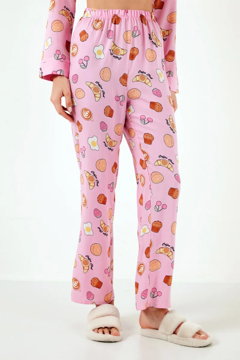 Lela Reguar Fit Soft Textured Pajama Set Women's Pajama Set 611PT288Y