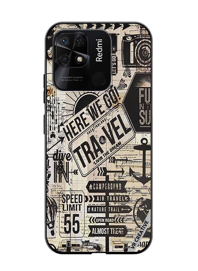 VR CREATIVE Protective Case Cover For Xiaomi Redmi 10C Here We Go Travel Design Multicolour - Image 1