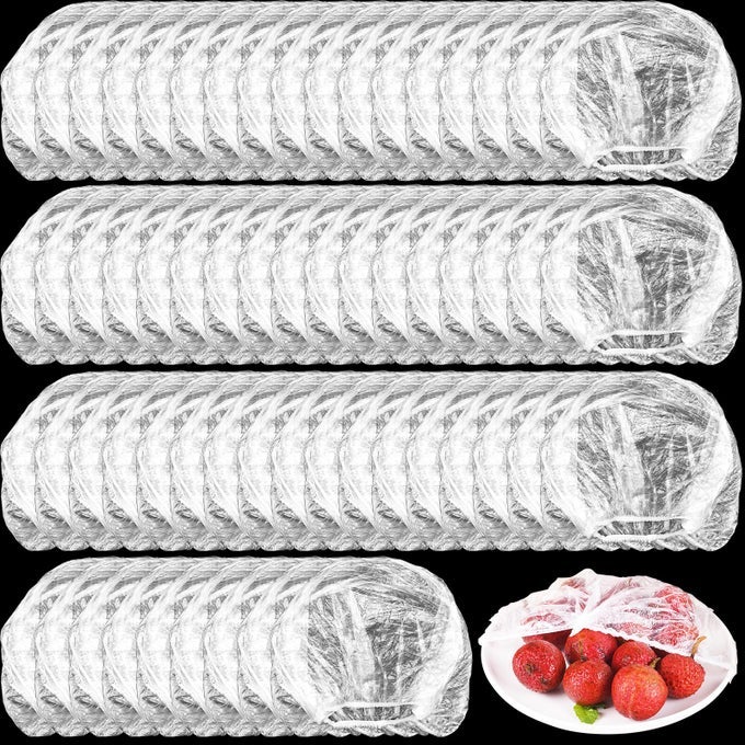 400 PCS FRESH KEEPING BAGSPLASTIC FOOD STORAGE COVERSELASTIC SEALING BOWL LIDSADJUSTABLE WRAP BOWL COVERS FOR FAMILY KITCHEN OUTDOOR PICNIC