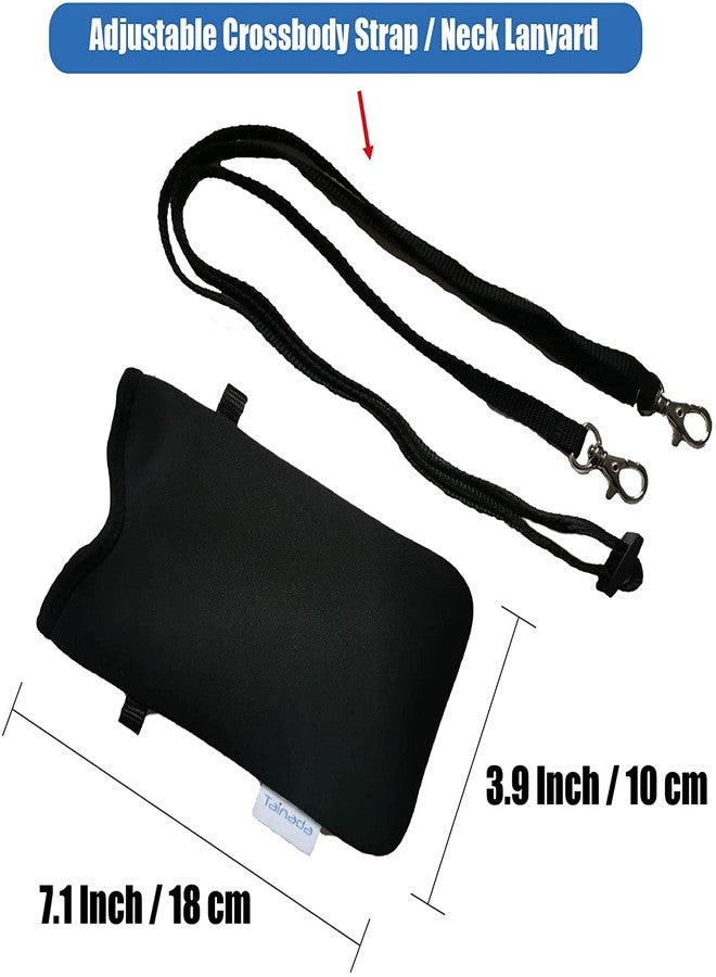 Tainada Men Women Neoprene Phone Sleeve Pouch Case Bag with Crossbody Strap/Neck Lanyard for iPhone 16/15/14 Pro Max, 16/15/14 Plus, Samsung S25, A55, Google Pixel 9 (Doodle Cats Style 1) - Image 4