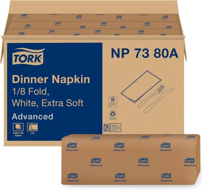 EXTRA SOFT WHITE DINNER NAPKIN 18 FOLD 3PLY 17 X 161 6 X 290 NAPKINS NP7380A