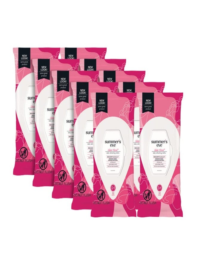Summer's Eve Feminine Cleansing Cloths, Sensitive Skin, Sheer Floral 32 ea (Pack of 10 - Image 1