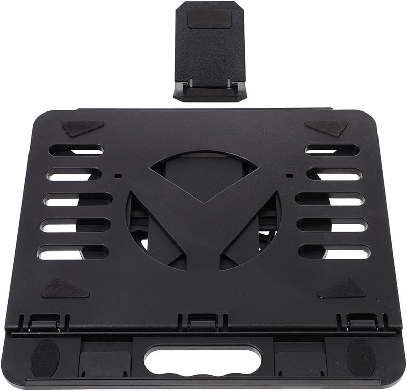 Adjustable Portable Folding Laptop Stand Black Plastic Cooling Riser for Home Office Desk - Image 1