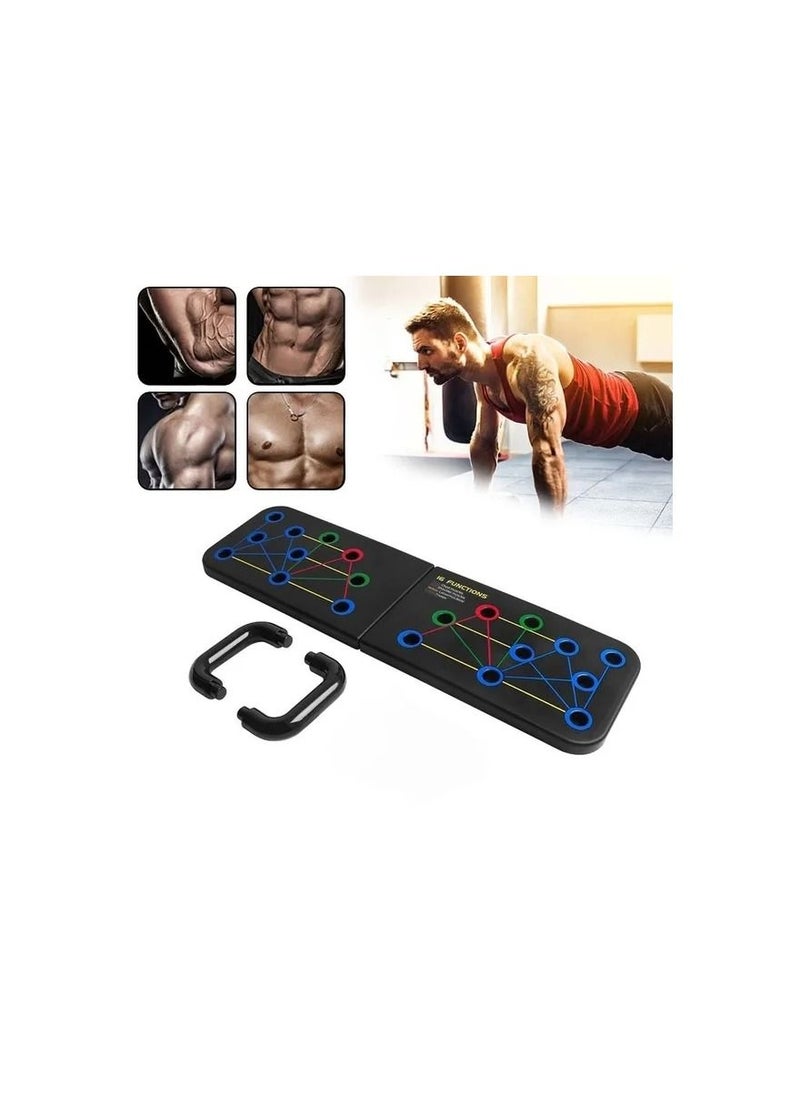 Generic - 1-Piece Multifunctional Folding Support Muscle Exercise Push-Up Board,16 Training Functions Portable Abdominal Enhancement Support Fitness Equipment - Image 1