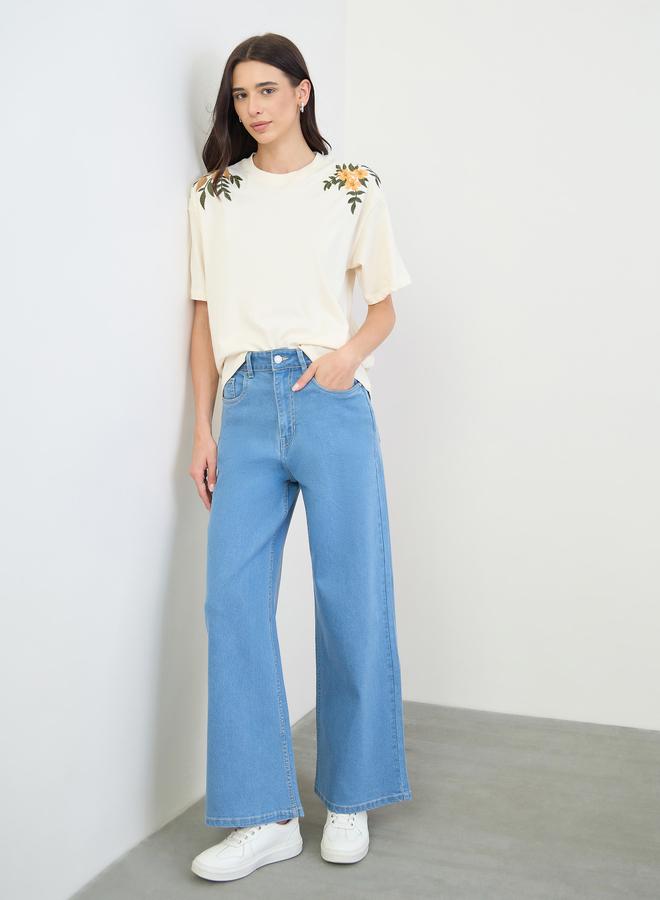 Styli Women Wide Leg Basic Jeans - Image 1