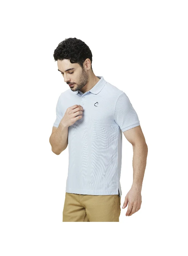 Being Human Mens Sky Blue Short Sleeve Polo T-Shirt