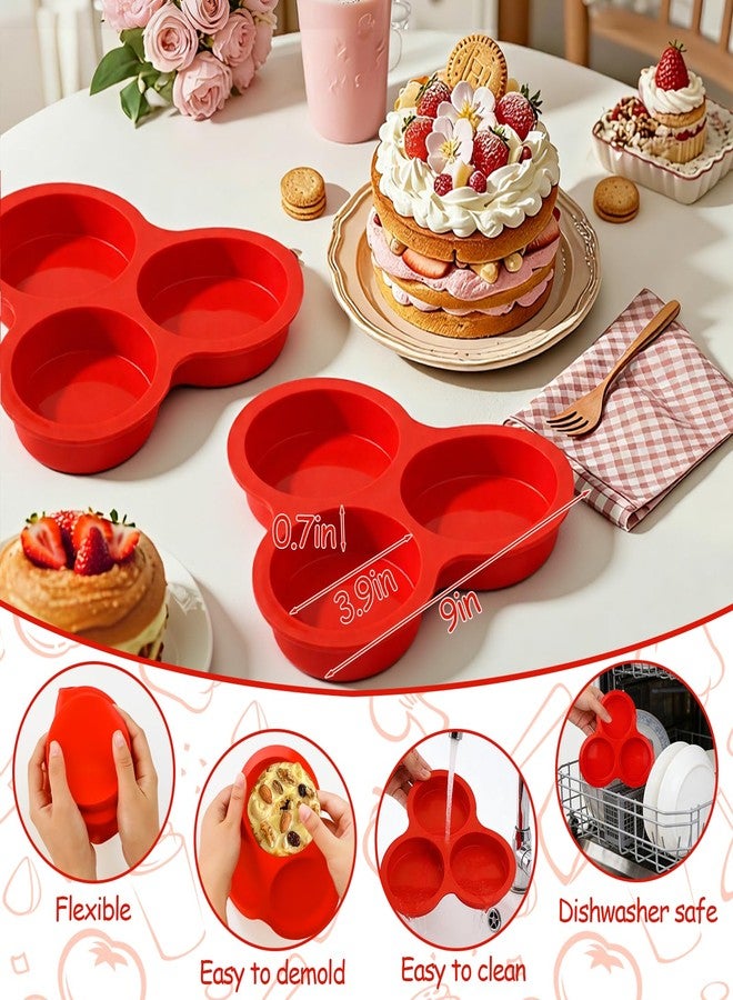 MEMOVAN Air Fryer Silicone Egg Molds 2 Pack Jumbo Round Muffin Top Pans 4 Inch Hamburger Bun Pan Large Whoopie Pies Pan Nonstick Silicone Baking Mold for Breakfast Sandwiches Egg Bites Tart Pancake - Image 2