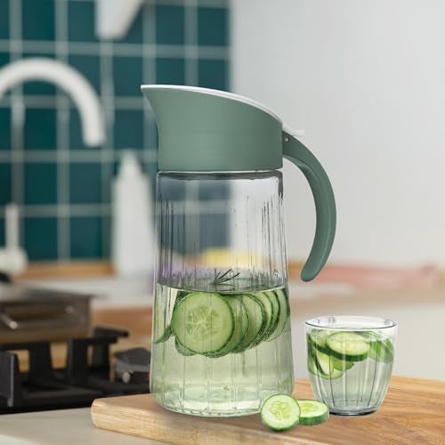 Treo by Milton Borosilicate Aura Lemon Glass Set with Jug, (6 Glasses - 290 ml Each, Jug - 1300 ml), Set of 7, Transparent | Microwave Safe | Odour Free | Scratch Resistance - Image 3