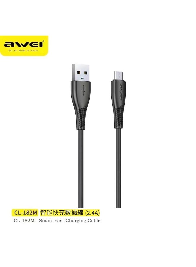 AWEI - CL-182M Smart Fast Charging Data Cable (2.4A) USB-Micro Data Cable, 1m Length, Android Fast Charging Data Cable