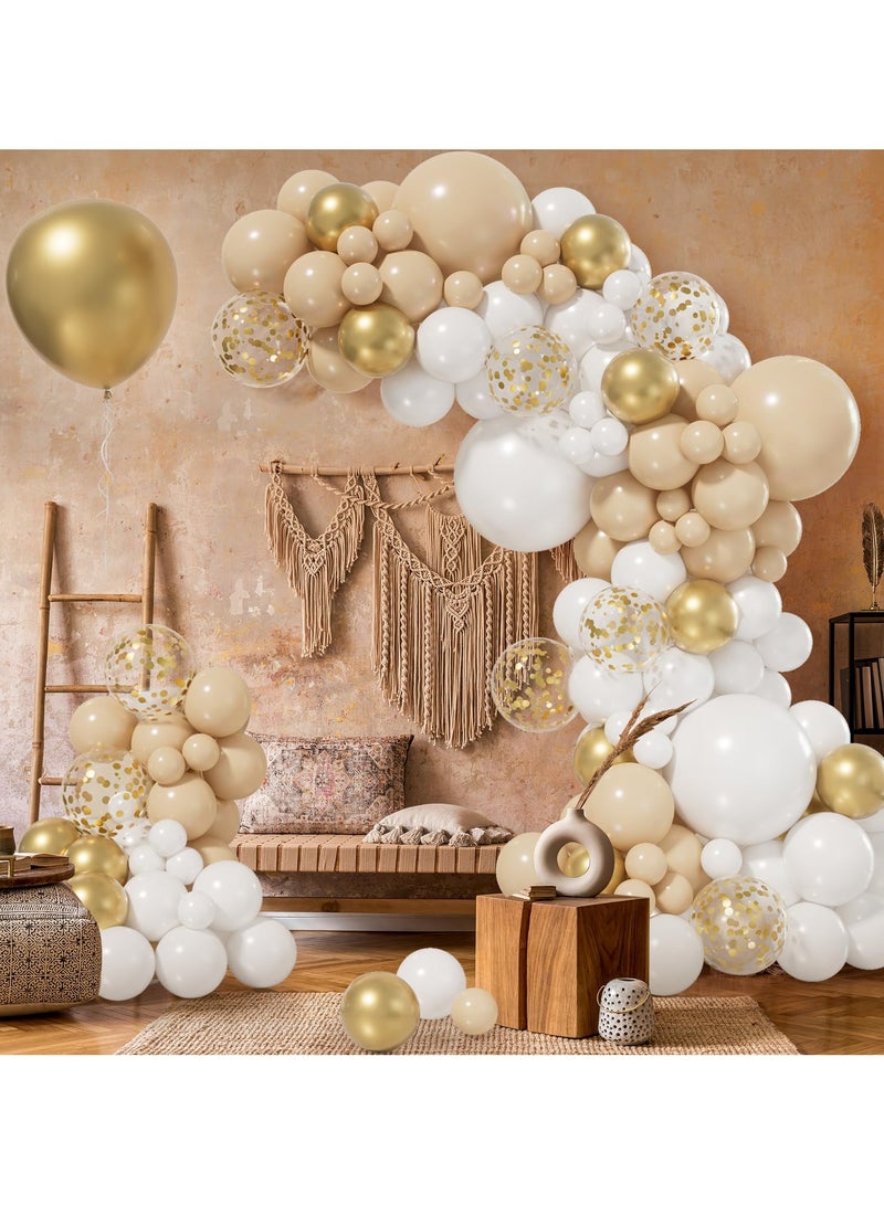 الذهب الأبيض بالون اكليلا من الزهور مجموعة ، 111 قطعة من الرمال البيضاء بالون الذهب اكليلا من الزهور مجموعة القوس ، بالون عارية مع الذهب الخردة بالون ، عيد ميلاد الحزب الديكور ، دش الطفل ، بوهيميا عرس الذكرى - Image 3