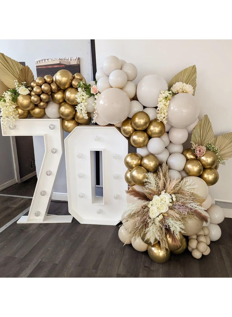 الذهب الأبيض بالون اكليلا من الزهور مجموعة ، 111 قطعة من الرمال البيضاء بالون الذهب اكليلا من الزهور مجموعة القوس ، بالون عارية مع الذهب الخردة بالون ، عيد ميلاد الحزب الديكور ، دش الطفل ، بوهيميا عرس الذكرى - Image 5