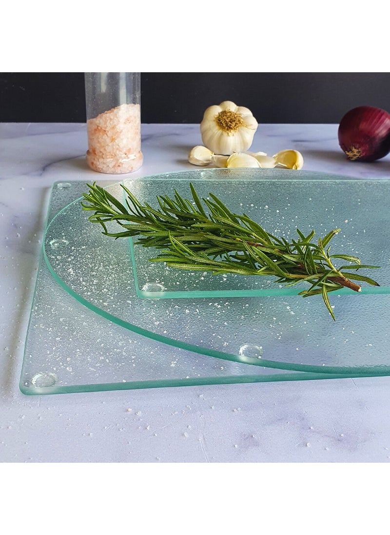DECORITA - Glass Cutting Board | Glass Cutting Table | Set of 3 | ICED - Image 1