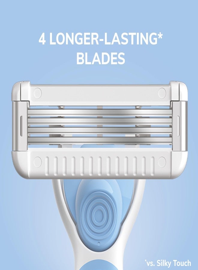 BIC EasyRinse Sensitive Anti-Clogging, Refillable Women's Razors With 4 Blades, 1 Razor Handle and 3 Refill Razor Cartridges Razor Kit - Image 4