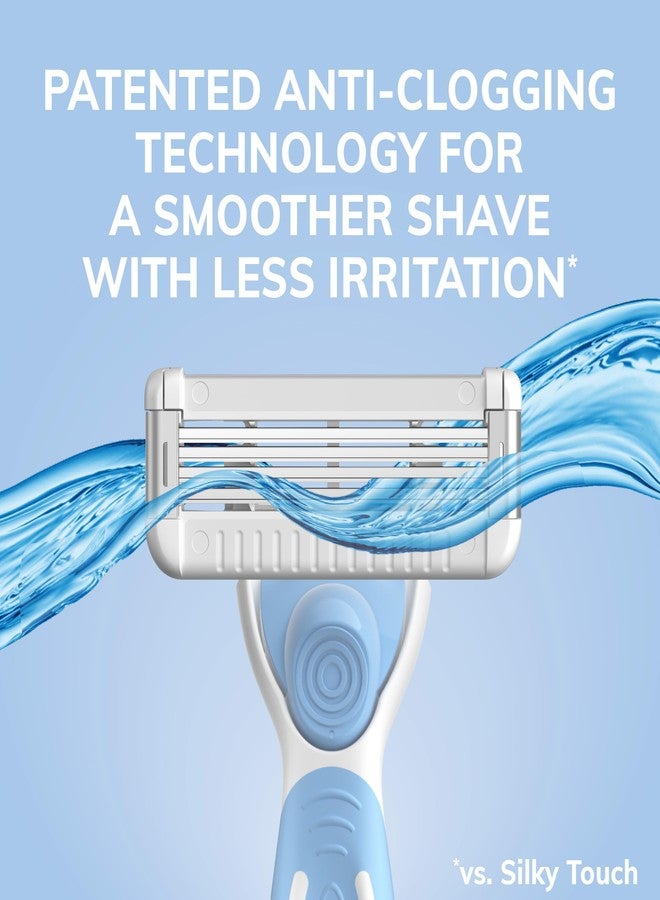 BIC EasyRinse Sensitive Anti-Clogging, Refillable Women's Razors With 4 Blades, 1 Razor Handle and 3 Refill Razor Cartridges Razor Kit - Image 3