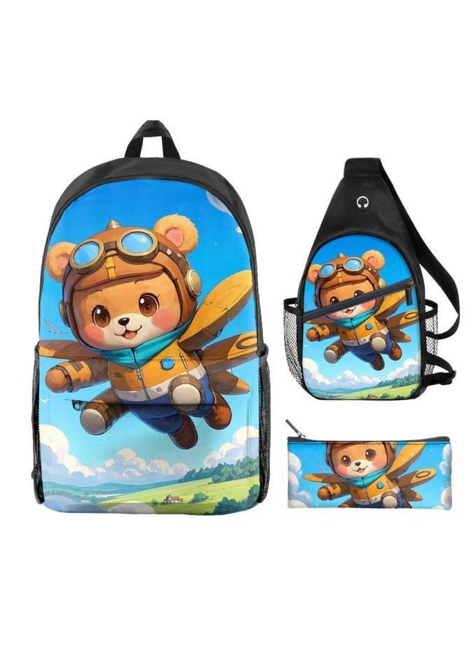 Universal cartoon new three-piece schoolbag - 829