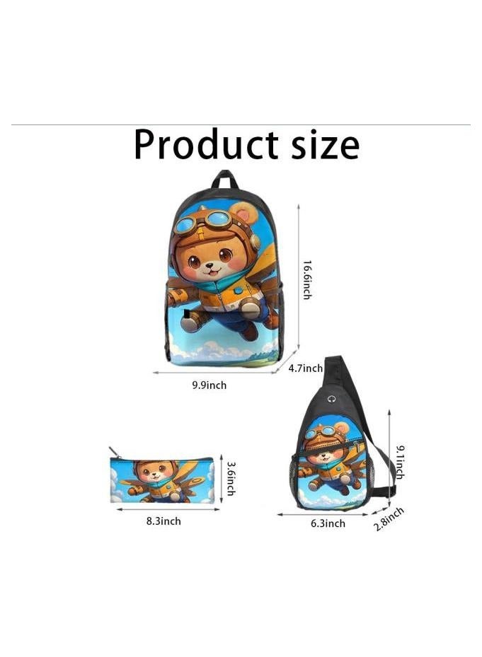 Universal cartoon new three-piece schoolbag - 829