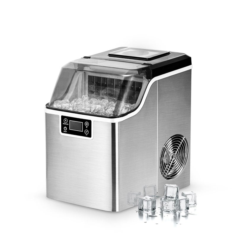EUHOMY Ice Cube Maker Machine Countertop 24 Cubes in 13 Mins 20Kg/Day 2 Ways to Add Water Ice Size Selection Self-Cleaning Ice Maker Machine with Ice Scoop & Basket for Home/Kitchen/Party/Office - Image 1