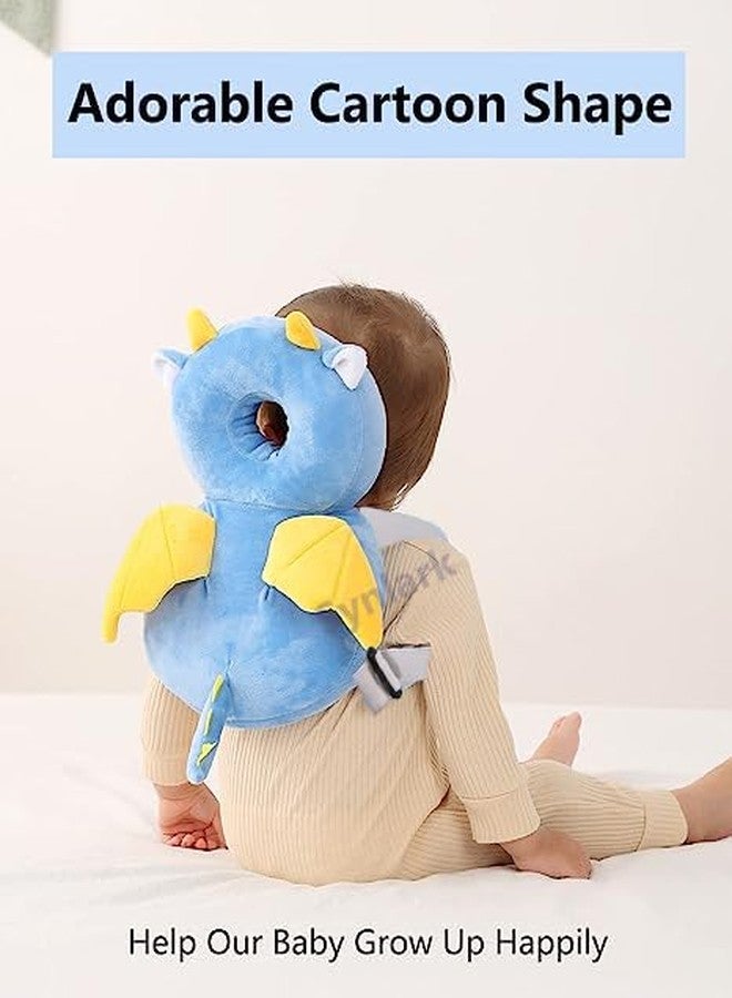 Synlark Baby Toddlers Kids Child Head Back Safety Protector Pad Cushion Pillow with Straps (001, SkyBlue-Dragon) - Image 4