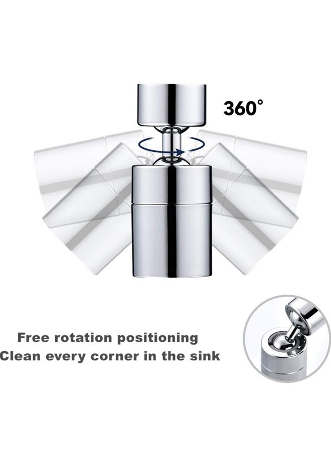 360 Degree Swivel Sink Faucet Aerator,2-FlowBig Angle Water Saving Dual Function, Dual-Function Kitchen Faucet Accessory,Universal Fit - Image 3