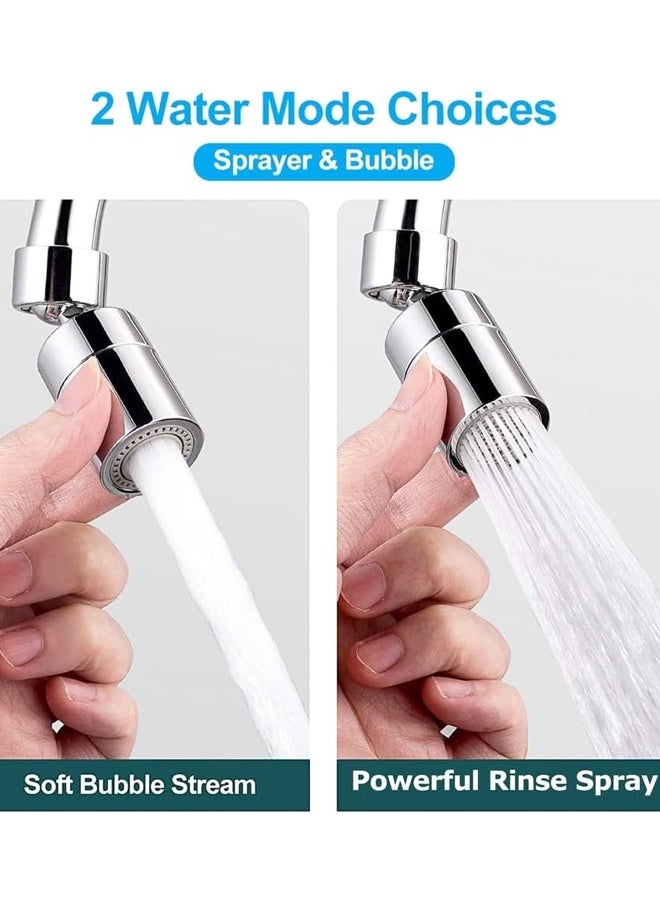 360 Degree Swivel Sink Faucet Aerator,2-FlowBig Angle Water Saving Dual Function, Dual-Function Kitchen Faucet Accessory,Universal Fit - Image 4