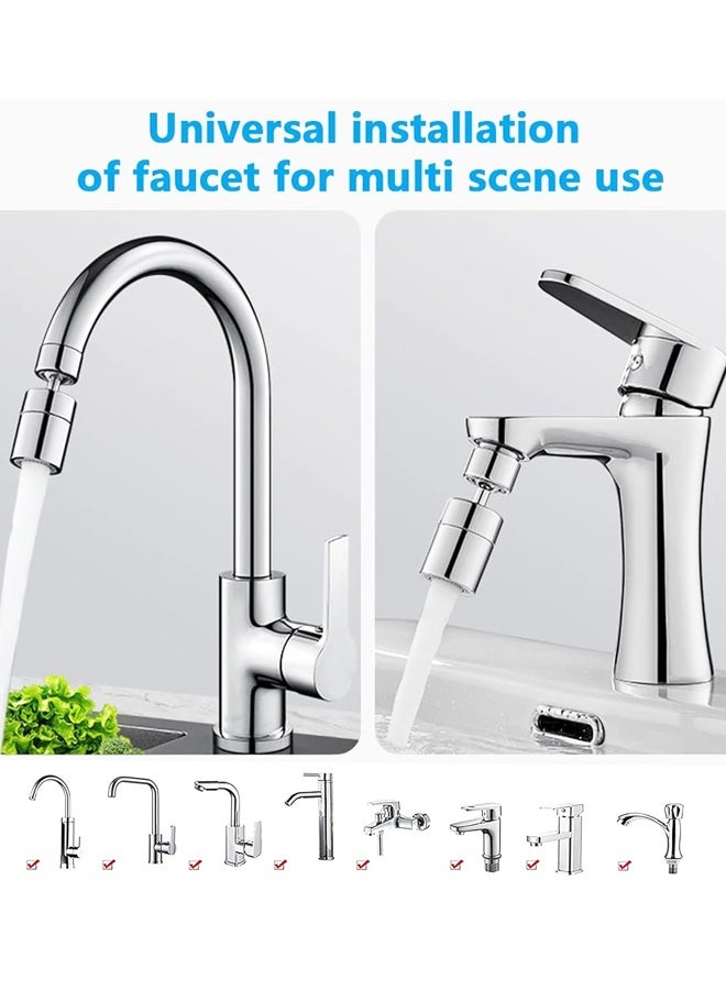 360 Degree Swivel Sink Faucet Aerator,2-FlowBig Angle Water Saving Dual Function, Dual-Function Kitchen Faucet Accessory,Universal Fit - Image 5
