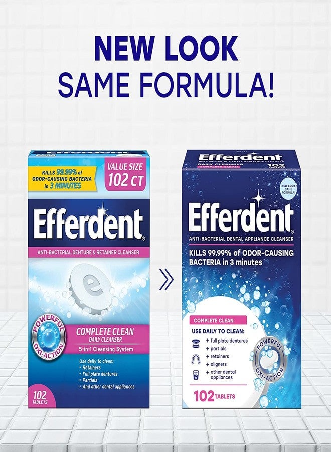 Efferdent Denture Cleanser Tablets, Complete Clean, 102 Tablets - Image 2