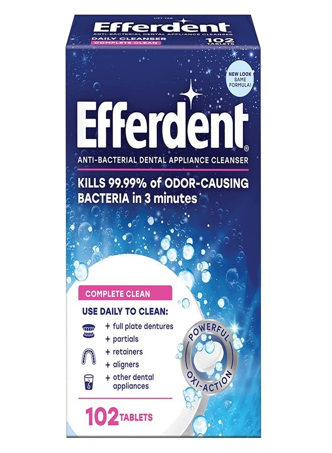 Efferdent Denture Cleanser Tablets, Complete Clean, 102 Tablets - Image 1