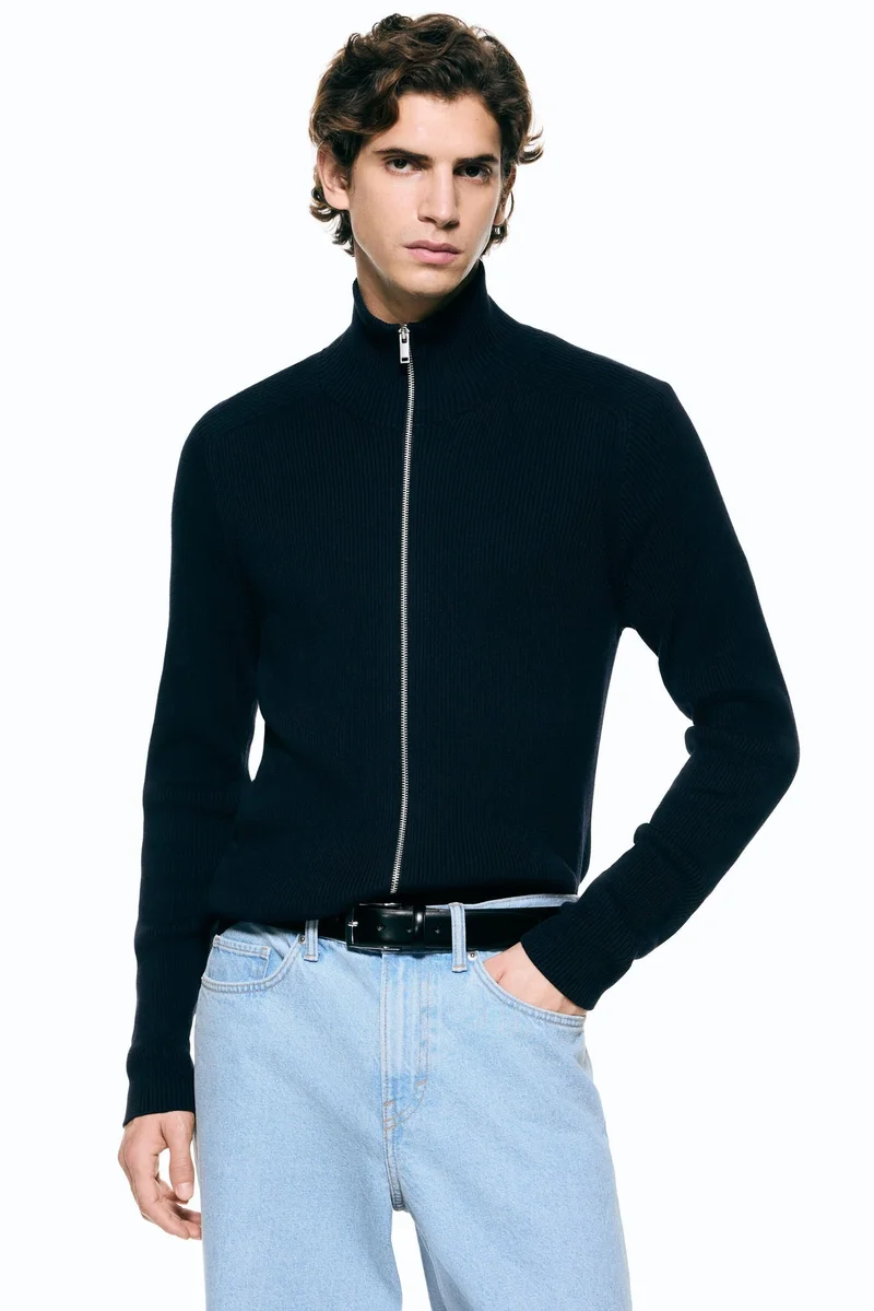 H&M  Slim Fit Rib-knit cardigan for Men | Best Price UAE