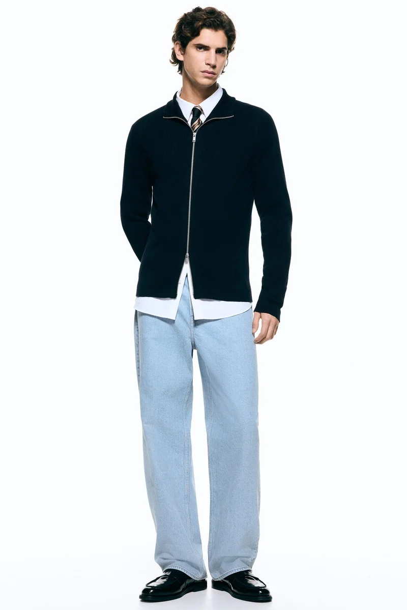 H&M  Slim Fit Rib-knit cardigan for Men | Best Price UAE