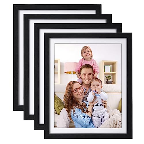 Giftgarden 8x10 Picture Frame Black with Mat, 9x11 Frames Matted to 8 x 10’ Photos for Wall or Tabletop Decor, Set of 4 - Image 1