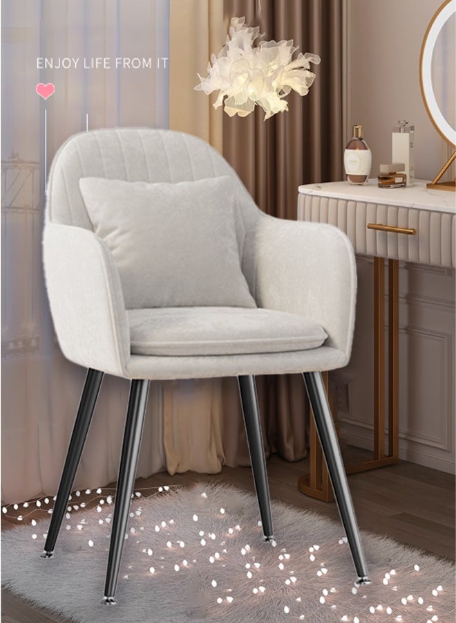 Berma Baby Dressing chair, makeup chair, dining chair, armchair, bedroom chair for women and girls. Suitable for living room, bedroom, hallway, entryway, home beauty salon and salon (white) - Image 4
