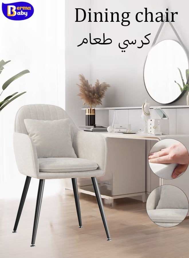 Berma Baby Dressing chair, makeup chair, dining chair, armchair, bedroom chair for women and girls. Suitable for living room, bedroom, hallway, entryway, home beauty salon and salon (white) - Image 1